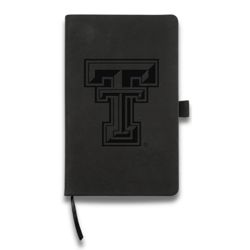 Rico Industries Laser Engraved Notepad with Elastic Band - Black