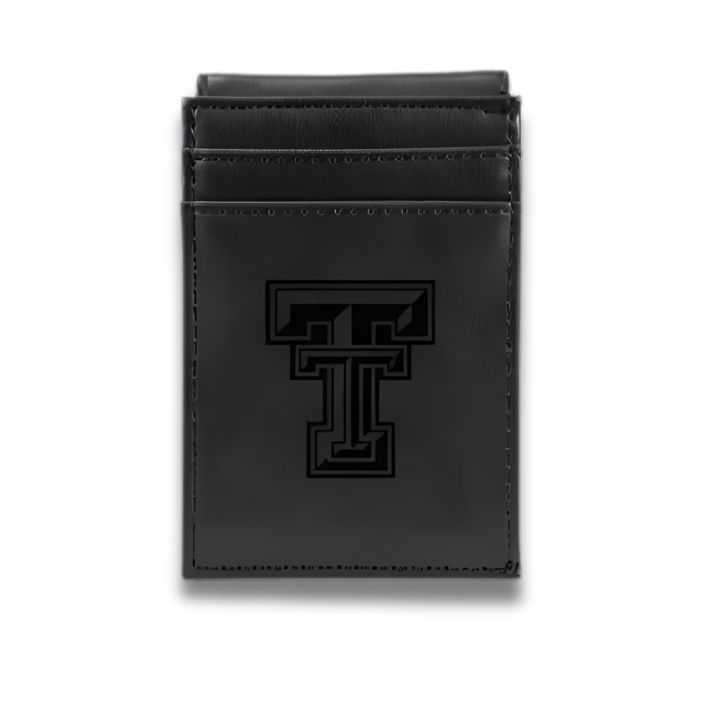 Laser Engraved Front Pocket Wallet - Black