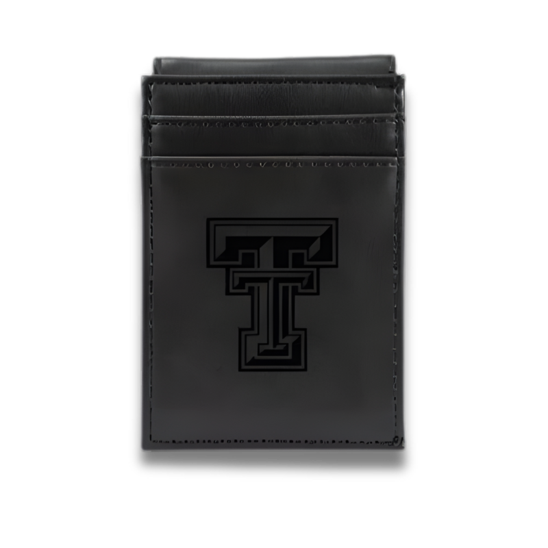 Laser Engraved Front Pocket Wallet - Black