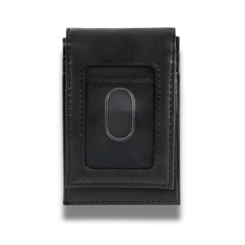 Laser Engraved Front Pocket Wallet - Black