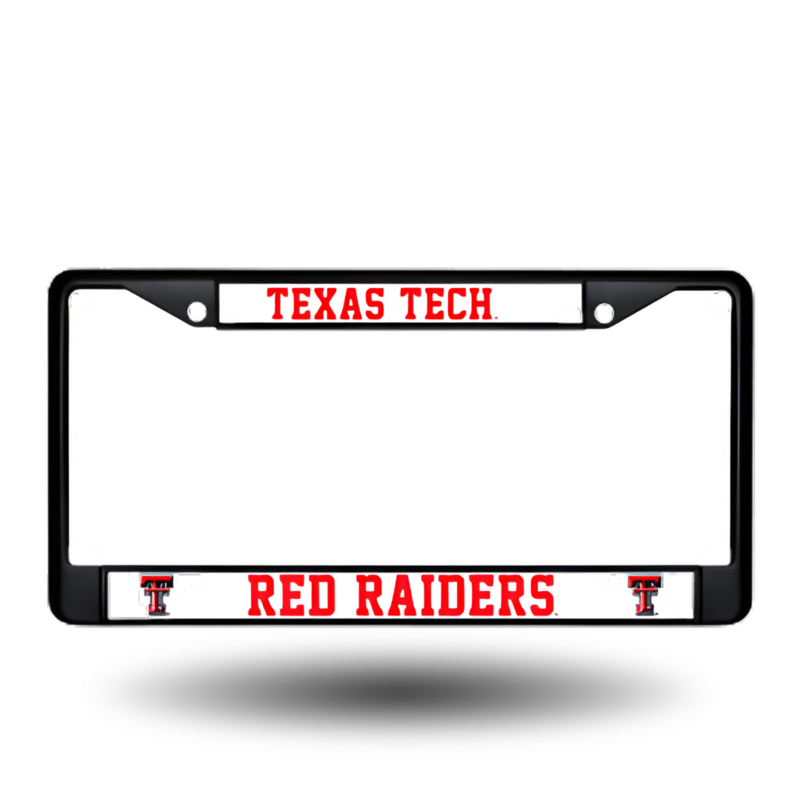 Rico Industries Black Chrome with White Insert License Frame