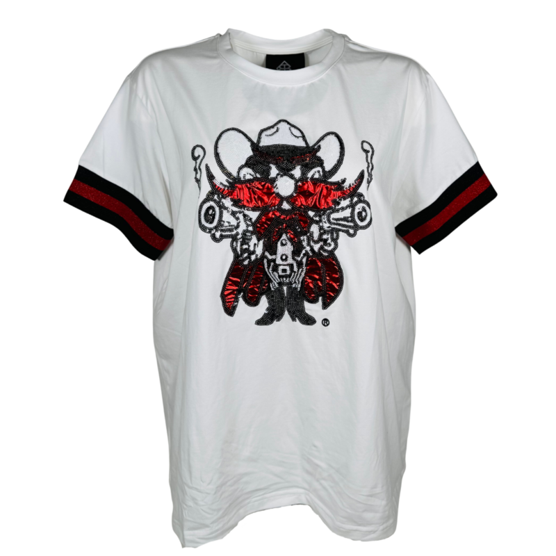 Brianna Cannon Sparkle Raider Red Cuffed Sleeve Tee