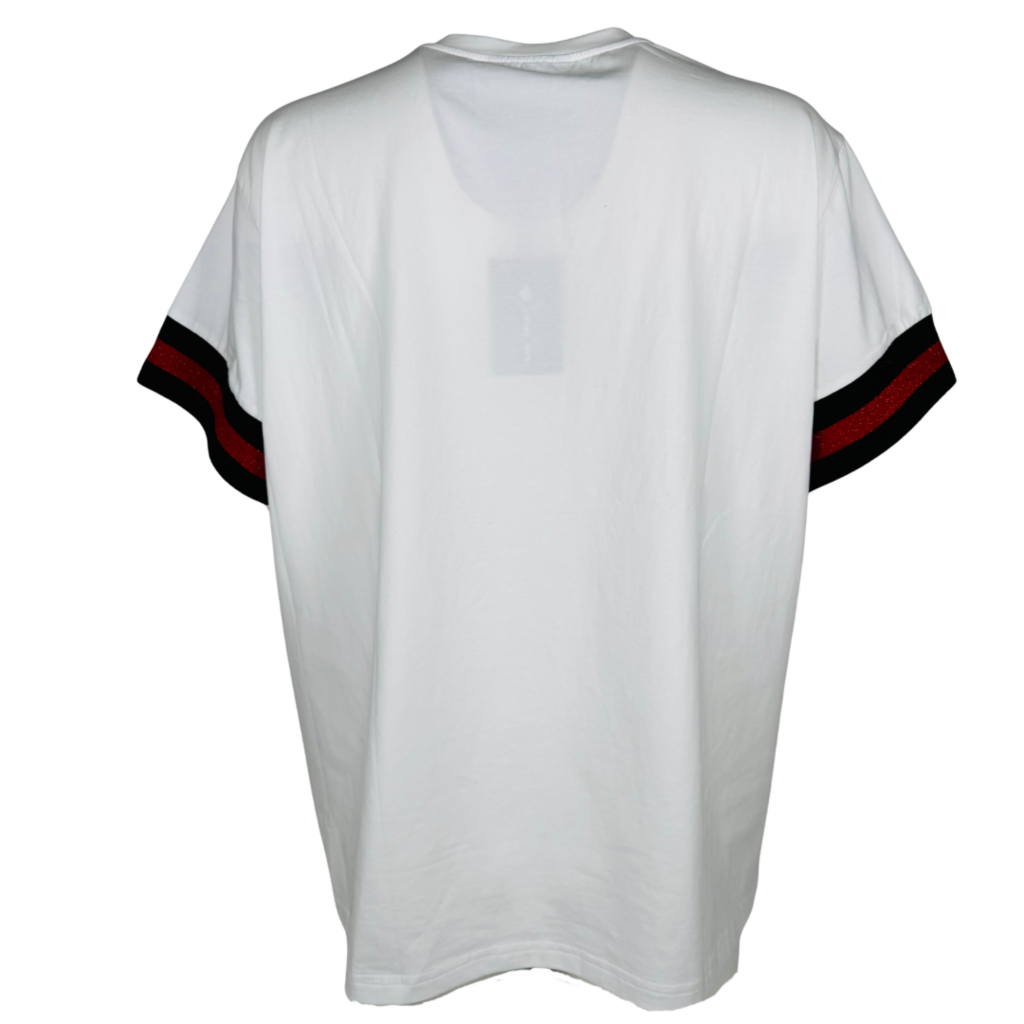 Brianna Cannon Sparkle Raider Red Cuffed Sleeve Tee