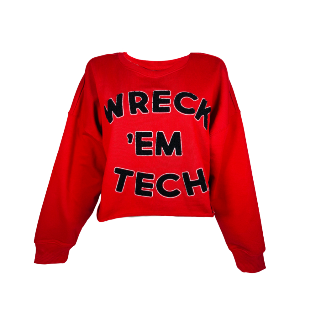 Gameday Social Wreck 'em Chenille Crop Sweatshirt