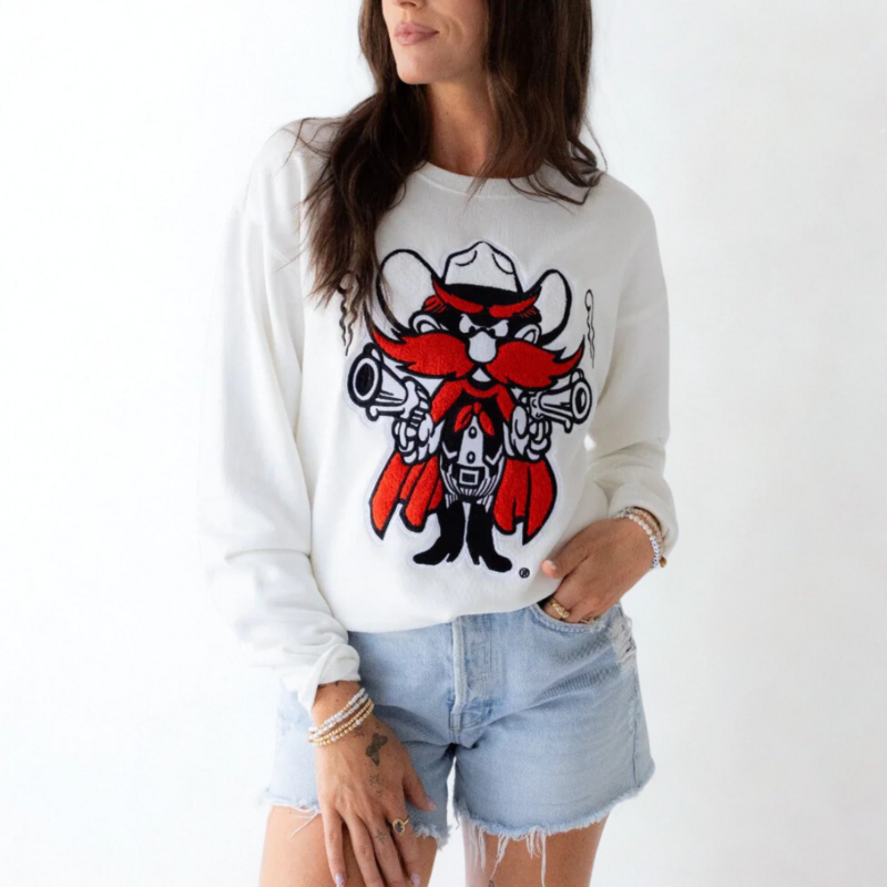 Gameday Social Raider Red Chenille Sweatshirt