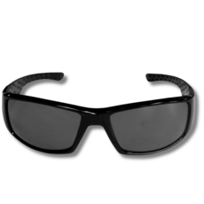 Silver Emblem Black Sleek Sunglasses