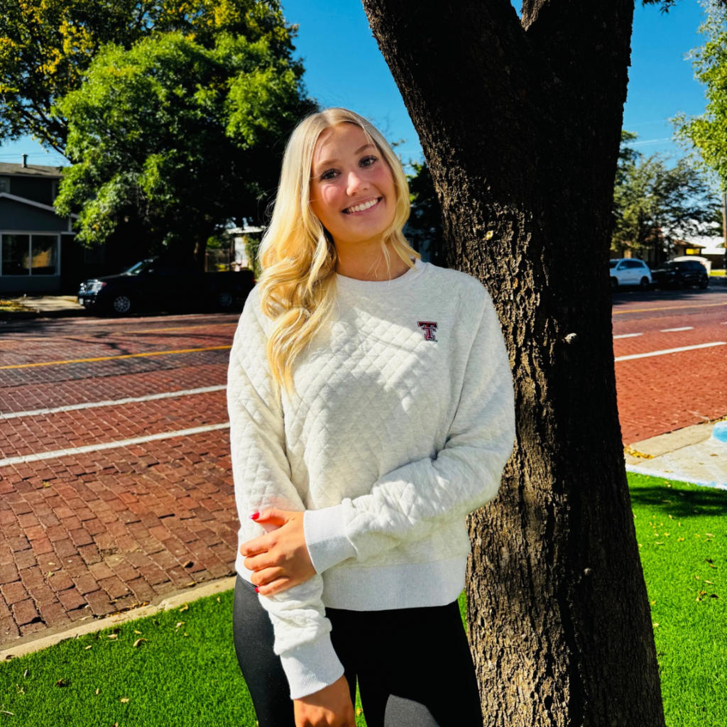 Flag & Anthem Quilted Ladies Sweatshirt