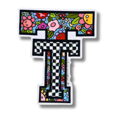 Cathy Branson Designs Floral Double T  Sticker