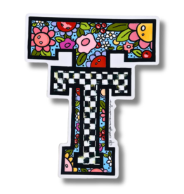 Cathy Branson Designs Floral Double T  Sticker
