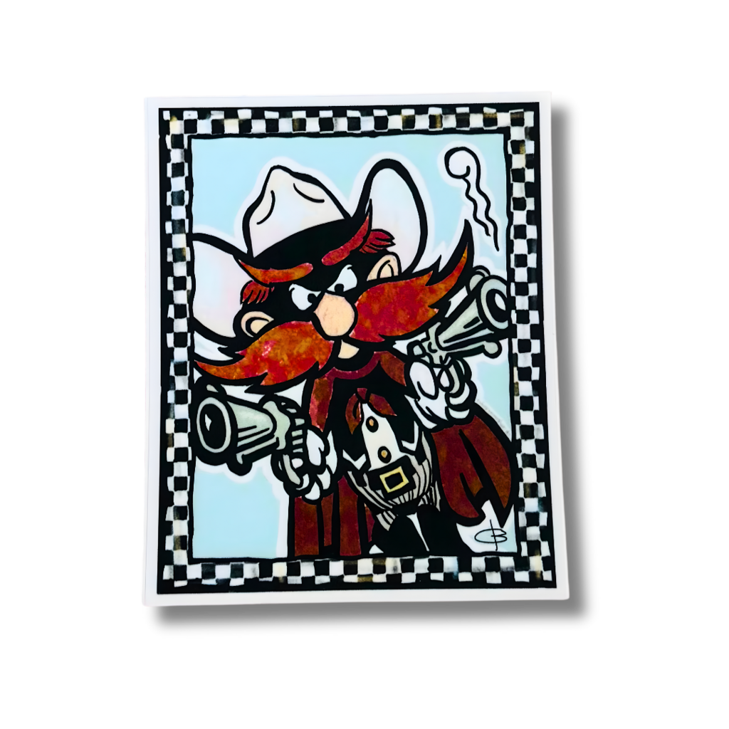 Cathy Branson Designs Raider Red Gingham Sticker