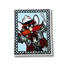 Cathy Branson Designs Raider Red Gingham Sticker