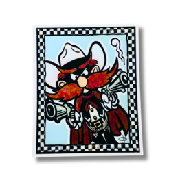 Cathy Branson Designs Raider Red Gingham Sticker
