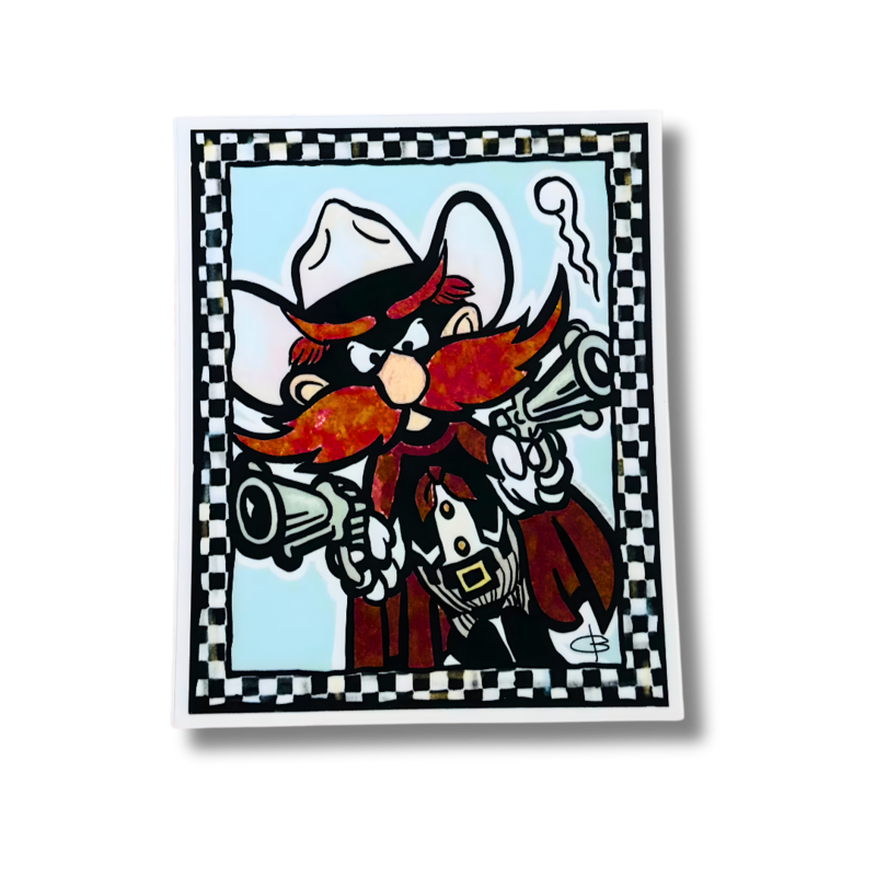 Cathy Branson Designs Raider Red Gingham Sticker