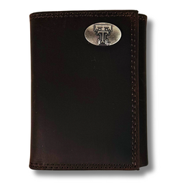 Crazy Horse Brown Tri-fold Concho Wallet