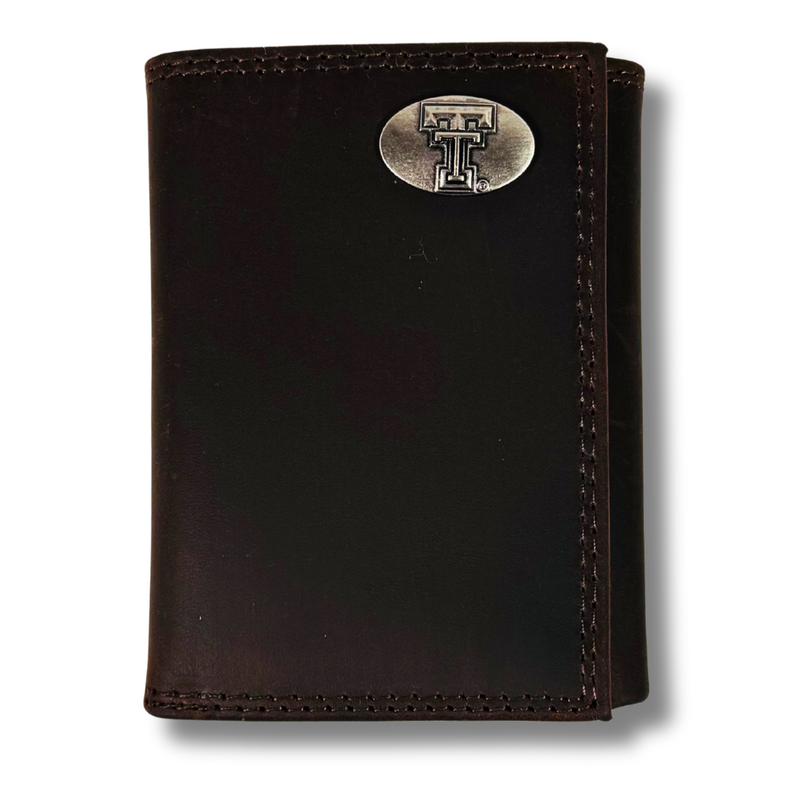 Crazy Horse Brown Tri-fold Concho Wallet