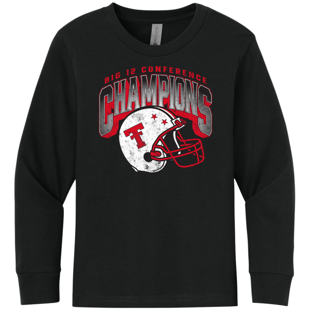Next Level Big 12 Championship Helmet Youth Long Sleeve Tee
