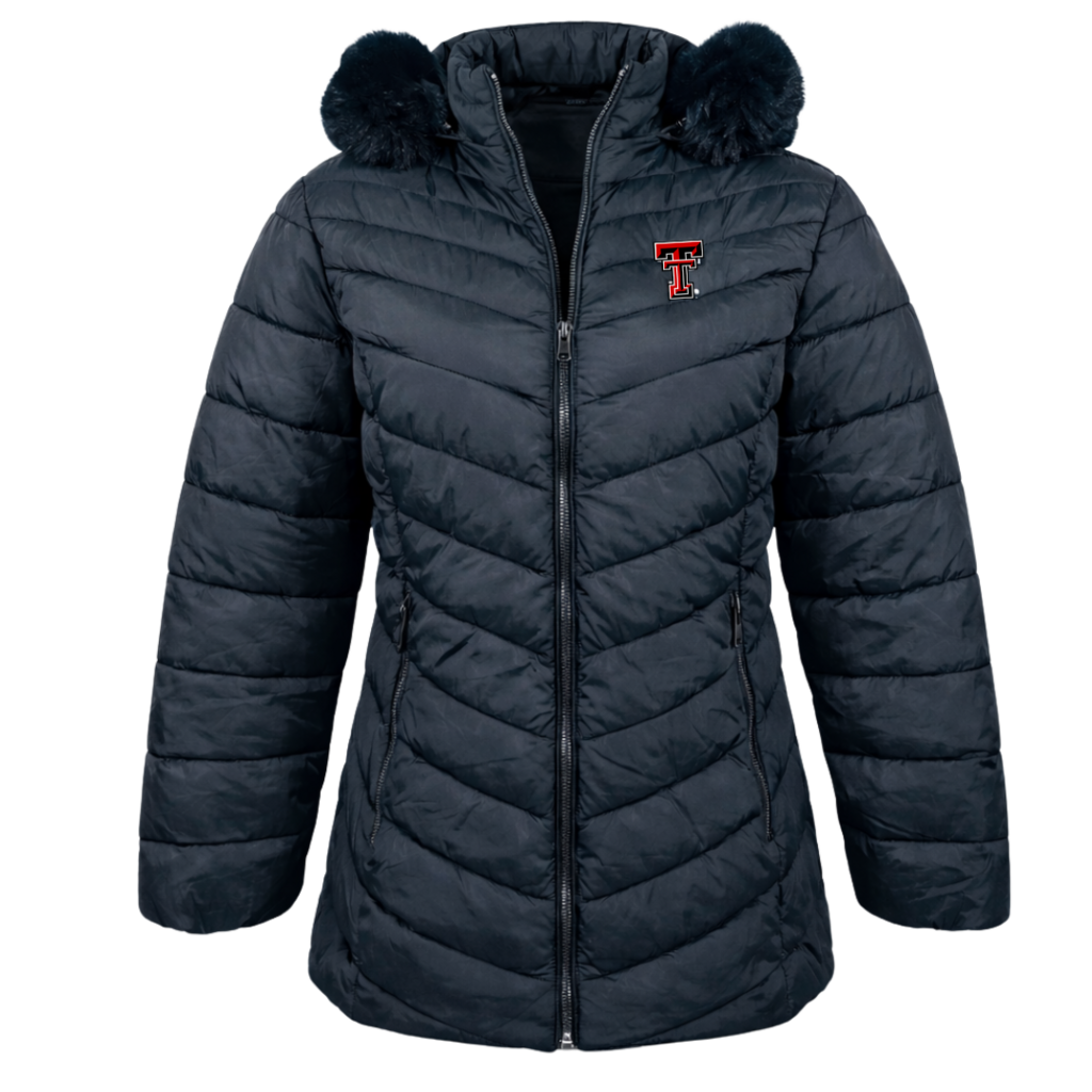 Ladies Puffer Jacket with Fur Hood