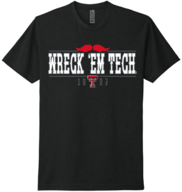Next Level Wreck 'em Mustache Short Sleeve Tee