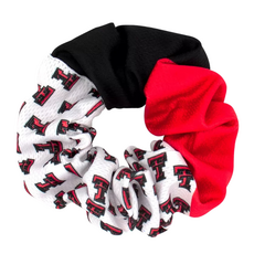 Wee Ones Red & Black Double T Dot Scrunchie