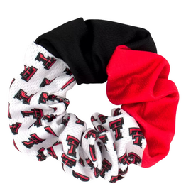 Red & Black Double T Dot Scrunchie