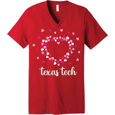 Bella Canvas Go Red Hearts V-neck Short Sleeve Tee