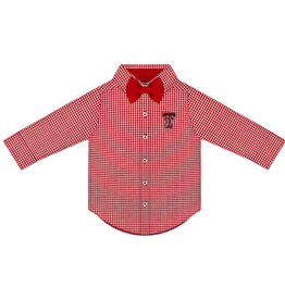 Gingham Button Down with Bowtie