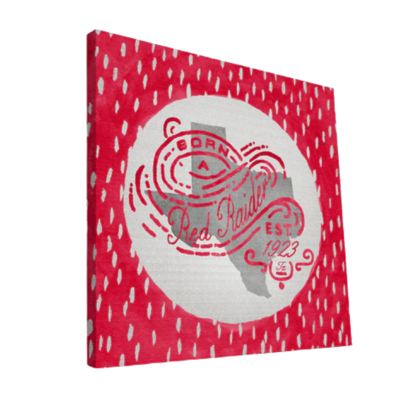 Born A Red Raider Canvas 12x12