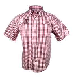 Vantage Poplin Gingham Button Down Short Shirt