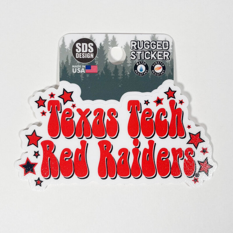 Bubble & Stars Texas Tech Sticker
