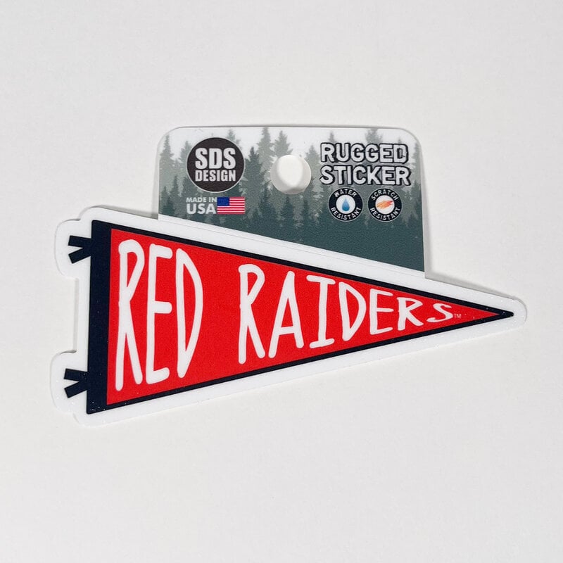 Red Raiders Pennant Rugged Sticker