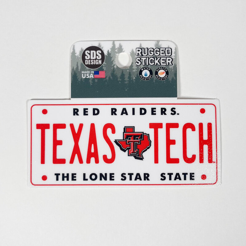 Texas Tech License Plate Sticker