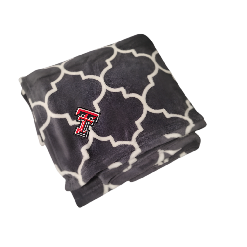 Quatre Foil Grey/White Blanket