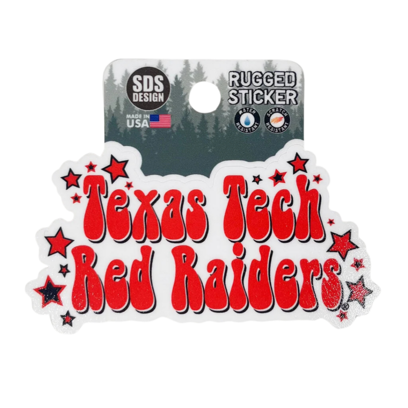 Bubble & Stars Texas Tech Sticker