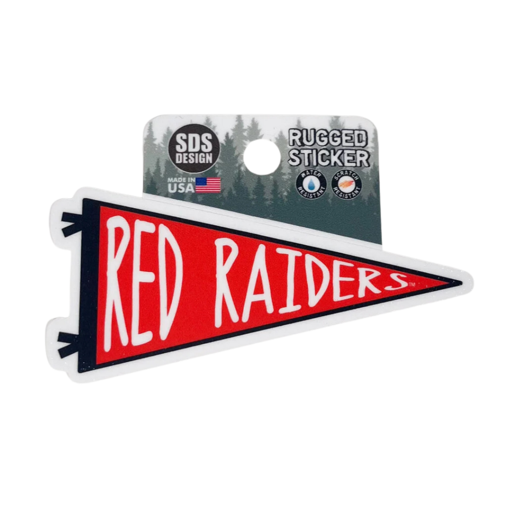 Red Raiders Pennant Rugged Sticker