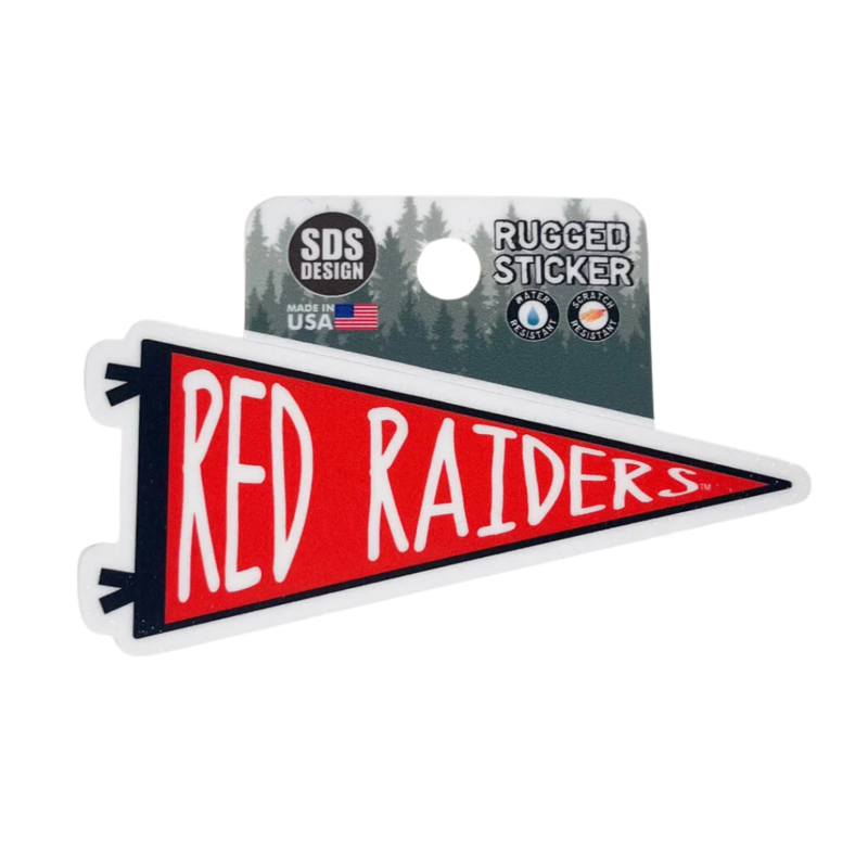 Red Raiders Pennant Rugged Sticker