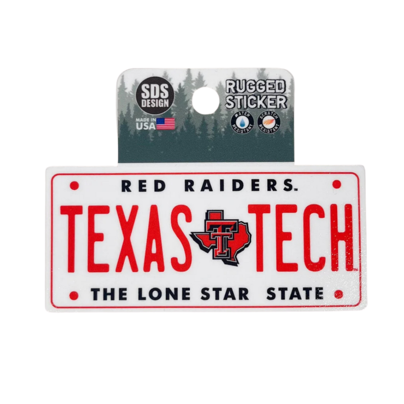Texas Tech License Plate Sticker