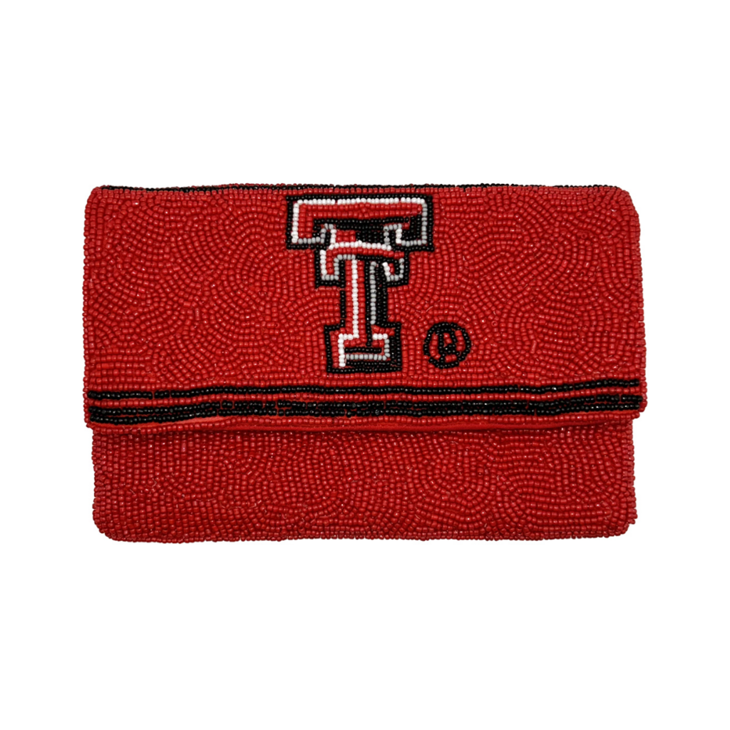 LA Chic Beaded Mini Crossbody Clutch - Red