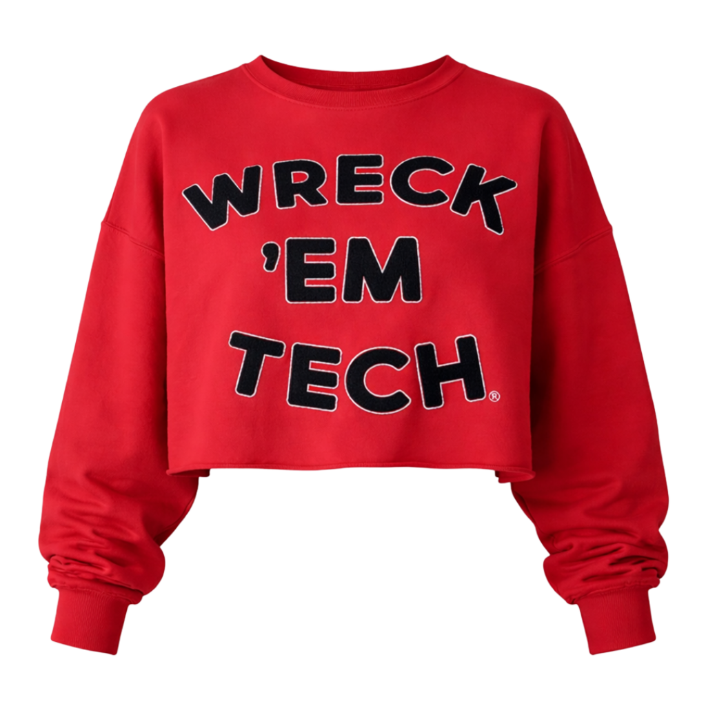 Gameday Social Wreck 'em Chenille Crop Sweatshirt