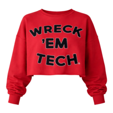 Gameday Social Wreck 'em Chenille Crop Sweatshirt