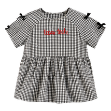 Hayden Girls Ribbon Gingham Babydoll Top