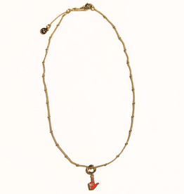 Nickel & Suede Gold Guns Up Charm Necklace