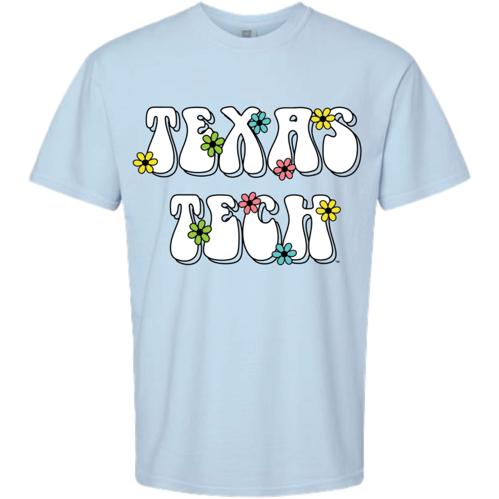 Groovy Flower Short Sleeve Tee Hydrangea Blue XXL