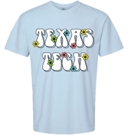 Groovy Flower Short Sleeve Tee Hydrangea Blue XXL