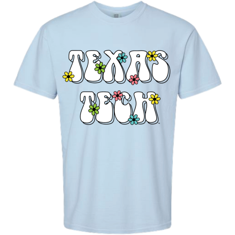 Groovy Flower Short Sleeve Tee Hydrangea Blue XXL