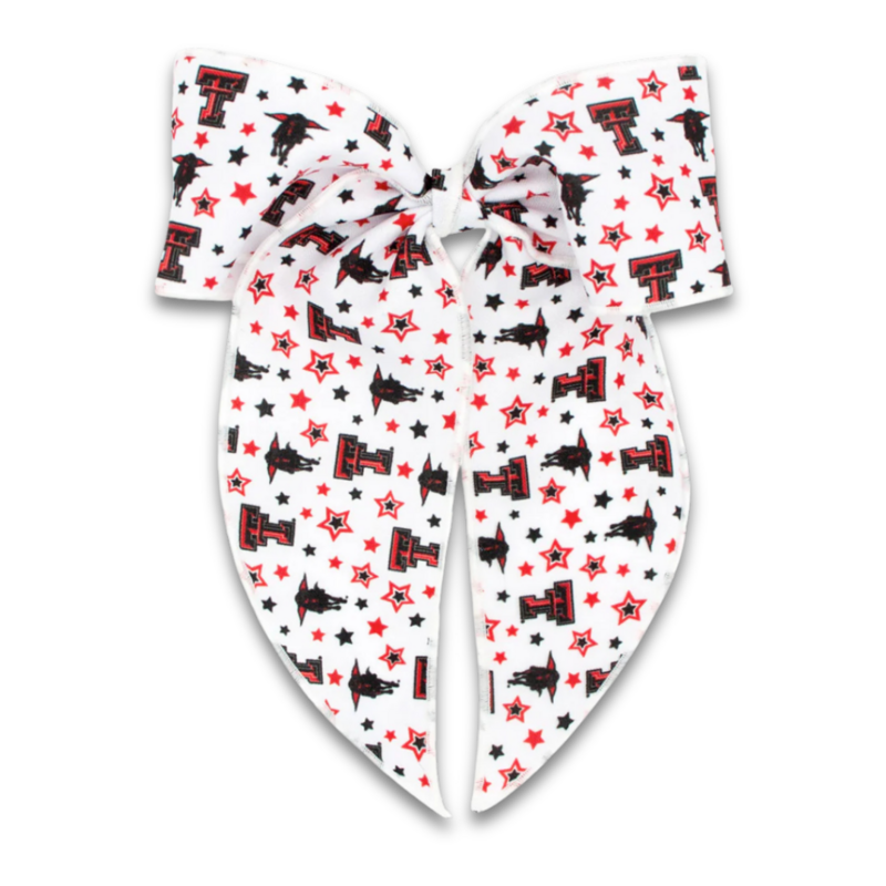 Wee Ones Medium College Star Print Tail Bow