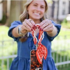 Victory Lap Woven Scarf Pearl Phone Strap/Wristlet