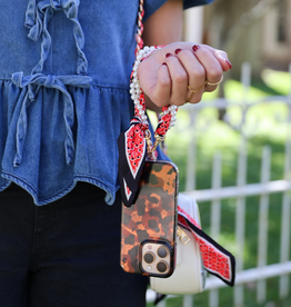 Victory Lap Woven Scarf Pearl Phone Strap/Wristlet