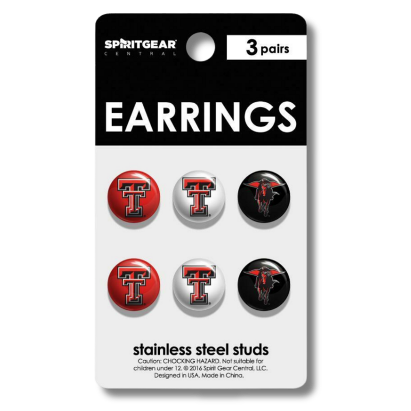 Spirit Gear Button Earring Studs - 3 Pack
