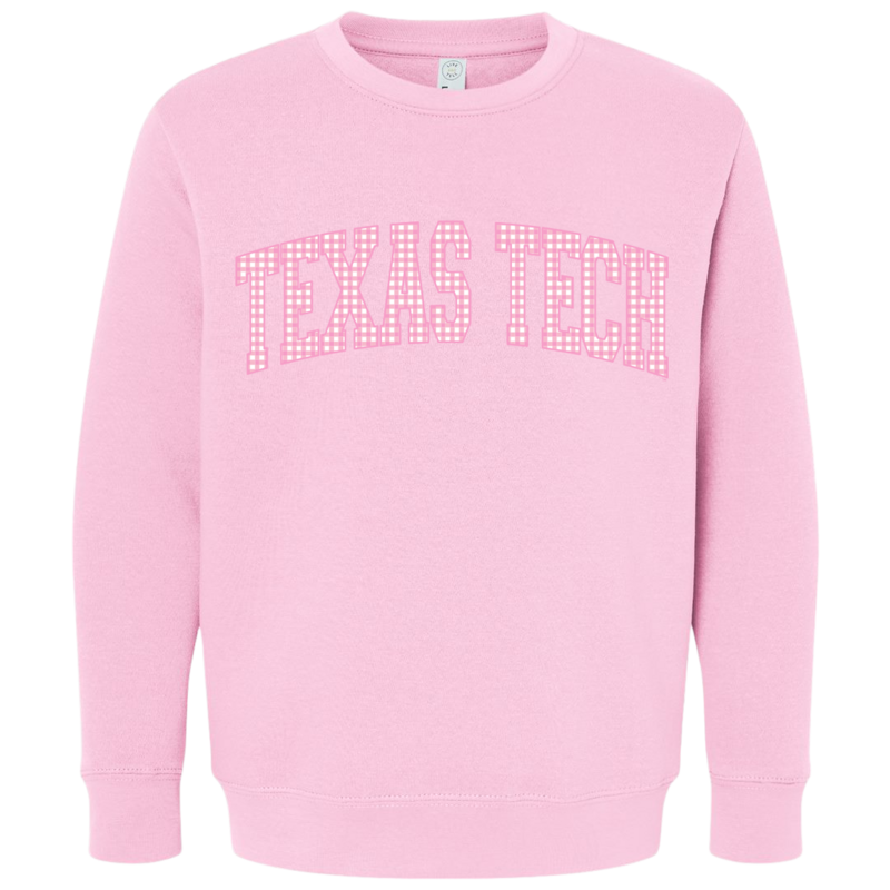 JerZees Gingham Pink Youth Sweatshirt