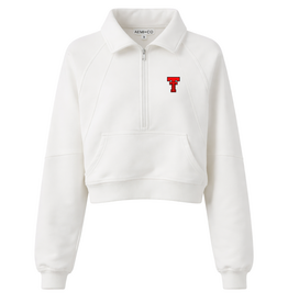 AEMI+CO Throwback Dove Neck Half Zip
